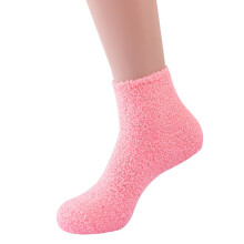 AWZXDE Unisex Vinter Candy Color Tube Socks Koral Velvet Gulvsokker Ensfarvede Varme Sokker Til Hjemmet Vintersokker F