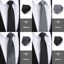 Men's Black and Grey Classic Ties 4-Piece Set