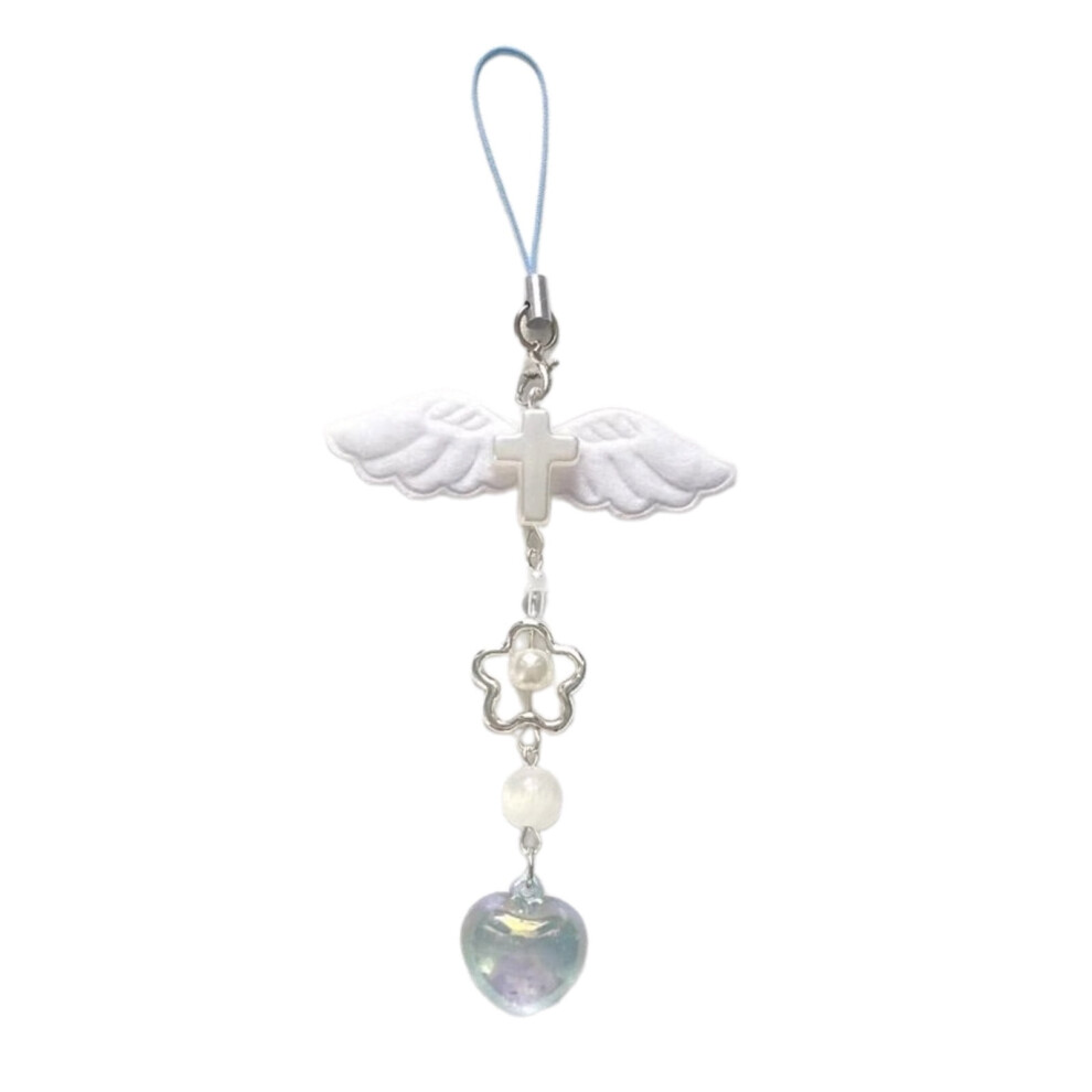 Fashionable Phone Case String Stylish Keychain Lanyard Fashion Bag Accessory Deliacte Heart Wing Phone Charm For Bag Key 9340959162024