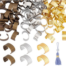 120Pcs 3-Color Leather Rope Clips (13mm), Crimp Beads & End Caps for DIY Bracelets, Necklaces, Macramé – Compatible with Leather/Jute Cords