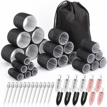 48-Pc Cold Curling Iron & Hair Clip Set (24 irons + 24 clips) – No Heat, Lightweight, Compatible with Erda