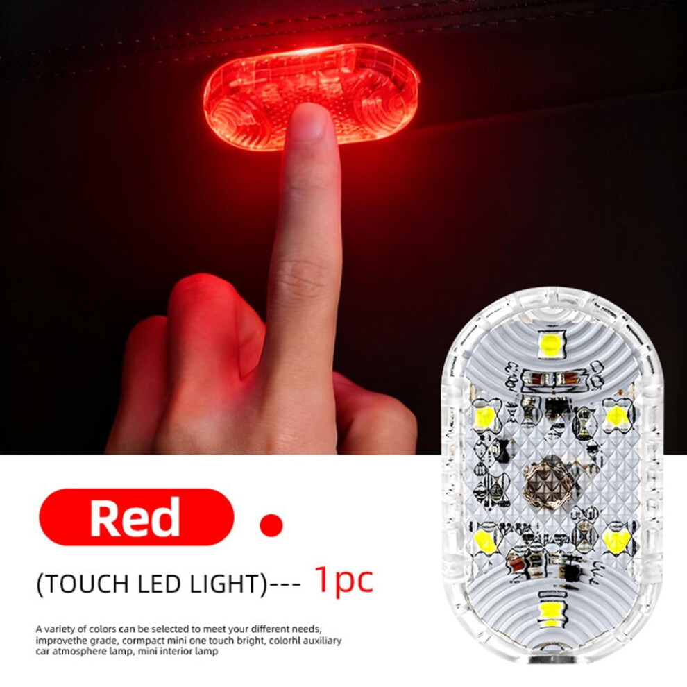 Car Usb Rechargeable Led Touch Wireless Auto Roof Reading Mini Night Lamp Light 9327961635074