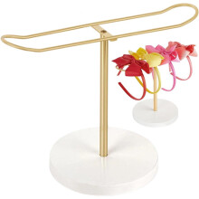 Metallener Stirnband-Organizer mit Holzsockel