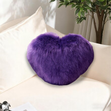 AuroraX Heart-Shaped Throw Pillows – Purple Plush Decorative Cushions, Compatible with Sofa & Farmhouse Home, Valentine's/Birthday Gift for Women