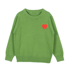 Kindervest met lange mouwen voor meisjes, trui met knoopjes, ronde hals, peutertrui, groen4Y