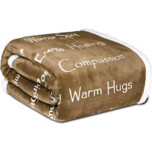 - Compassion (Brand)- Strength Courage Super Soft Warm Hugs, Get Well Plush Thoughts Positive Energy Love & Hope (Camel, 50 x 65 Sherpa)