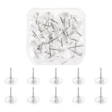 Push Pins Count In Reusable Box for Bulletin Boards and Wall Displays Plastic Head, 50 Thumbtacks, 1 Box
