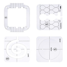 4 stuks transparante acryl quiltlinialen voor vrij quilten, quiltsjablonen, naaimachinelinialen, patchwork quiltlinialen