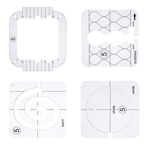 righelli per quilting Freemotion in acrilico trasparente, modelli per quilting, righelli per quilter, righelli per patchwork e quilting per macchine