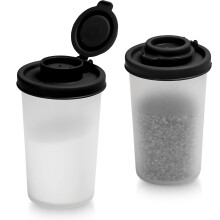 2-Pack Airtight Camping Salt & Pepper Shakers, Moisture-Proof Clear Containers with Black Lids – Compatible with Outdoor Picnic, Travel & Kitchen