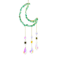 Carillon éolien pendentif en gravier d'améthyste naturelle – Décoration artisanale en cristal de guérison pour la maison, le mur et le