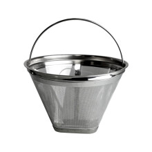 Safe304 roestvrijstalen koffiefilter met netstructuur, herbruikbaar, kegelvormig zeefje voor espresso- en filterkoffiemachines.