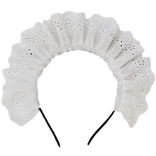 Yauxim Hoofdband Cosplay Dienstmeisje Haarband Elegante Geplooide Kanten Make-up Hoofdband voor Meisjes Podium Halloween Optredens Hoofdtooi
