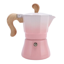 150ml Aluminum Stovetop Coffee Maker – Single Valve, Lightweight, Gradient Pink – Ideal for Beginners