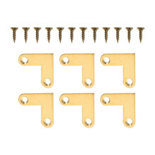 6 Pcs Right Angle Connector Joints Shape Brass Flat Corner Bracket Picture Frame Holder Furniture Connectors Brackets