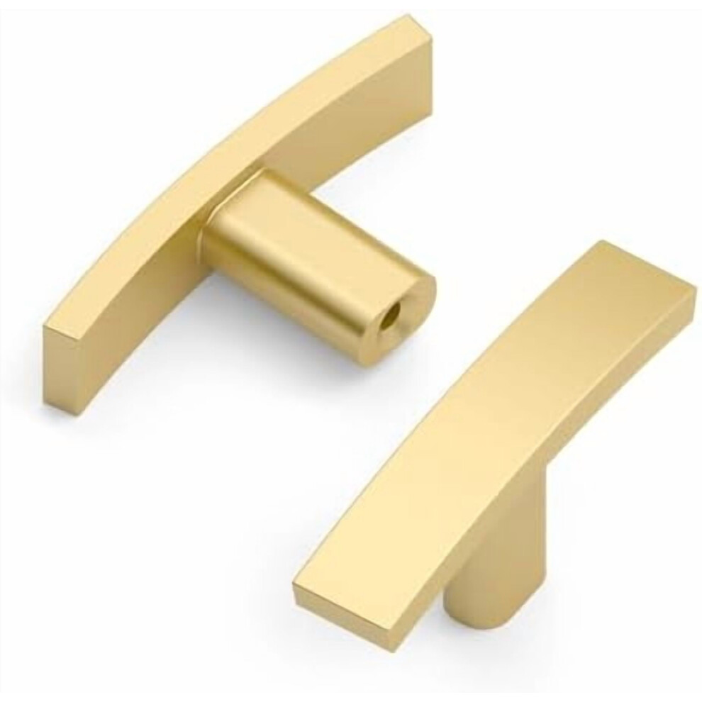 Brushed Gold Cabinet Knobs 2" Zinc Alloy 10-Pack 908436664233