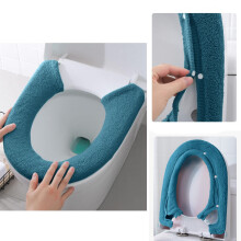 Dikkere toiletbrilhoes, zachte, warme stoffen vulling met drukknopen, rekbare, wasbare beschermhoes van vezelstof, herbruikbaar en eenvoudig te