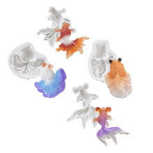 Moules en silicone en forme de carpe koï pour la création de bijoux – 4 pièces