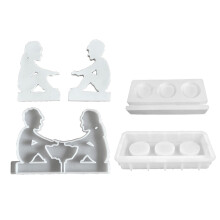 2x Parholder Harpiksforme Lysestager Silikoneform Epoxyharpiksforme til Valentinsdagspynt