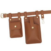 Riñonera resistente para cinturón, organizador de cintura, moderna, impermeable, cómoda, color marrón claro.
