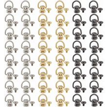 Rivet Studs with D-Ring 48 Sets 3 Colors