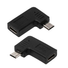 Adaptor convertor Micro USB la tip C, pachet de 2, unghi drept de 90 de grade, pentru telefoane Android și tablete, compatibil cu Samsung S7