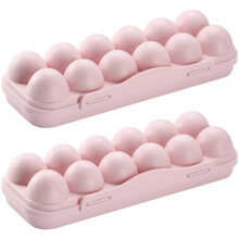 2 soportes para huevos de nevera, capacidad para 12 huevos, con tapa y asa, apilables, sin BPA, con clip de bloqueo, compatibles con refrigeradores