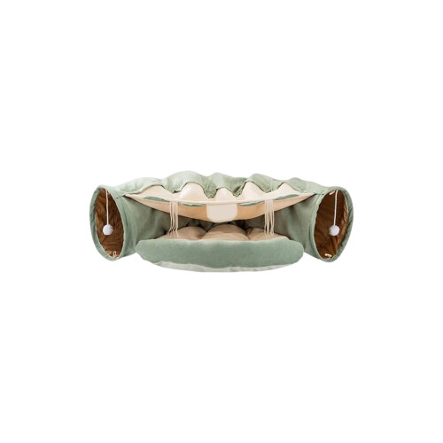 Foldable Cat Tunnel Bed Mint Green