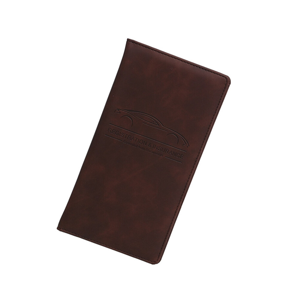 Guanghui Car Registration & Insurance Card Holder Â Glove Box Organizer For Vehicle License Docs, Interior Accessory (Brown) Brown 9551475076652