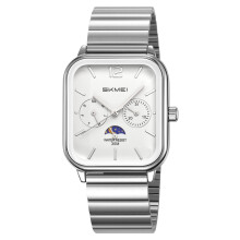 Montre homme carrée à quartz avec phase de lune | Design minimaliste, étanche, élégante et sophistiquée