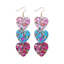 Boucles d'oreilles pendantes en forme de cœur pour la Saint-Valentin, boucles d'oreilles pendantes en forme de cœur, boucles d'oreilles pendentif