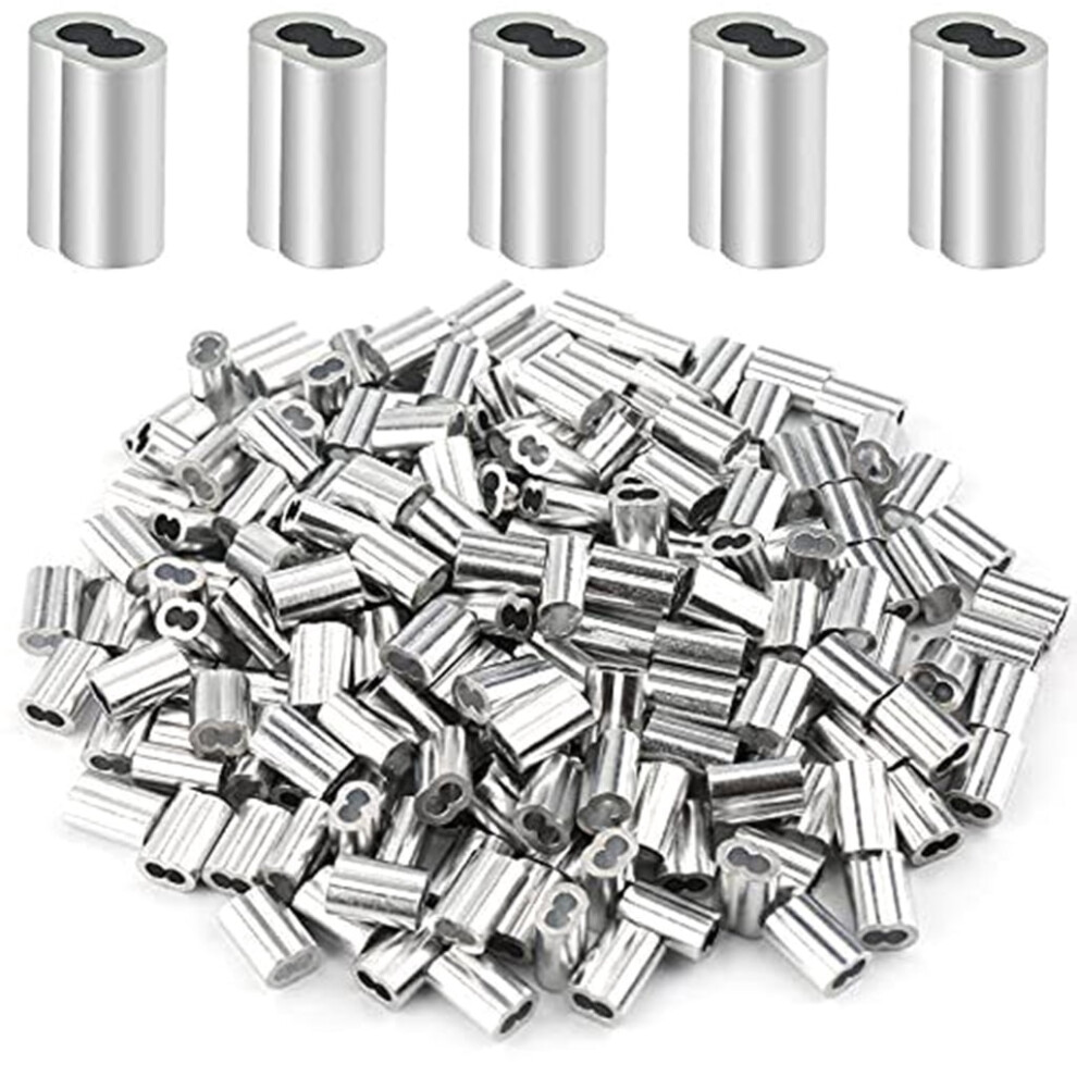 200Pcs Durable Aluminium Crimp Sleeve For 1.5 Wire Rope & Cable Reliable Connection Durable For Construction Workers 9496895148513