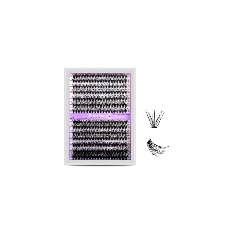 Wispy Lash Clusters (280 pcs, 10-18mm, 30D/40D, 0.07D) for Self Application â Compatible with Sylph 30D&40D
