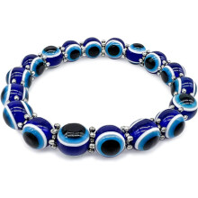 Armbänder mit dem Symbol des Bösen Blicks für Damen und Herren – Glücksarmband zum Schutz – Handgefertigtes Stretcharmband mit 10 mm großen