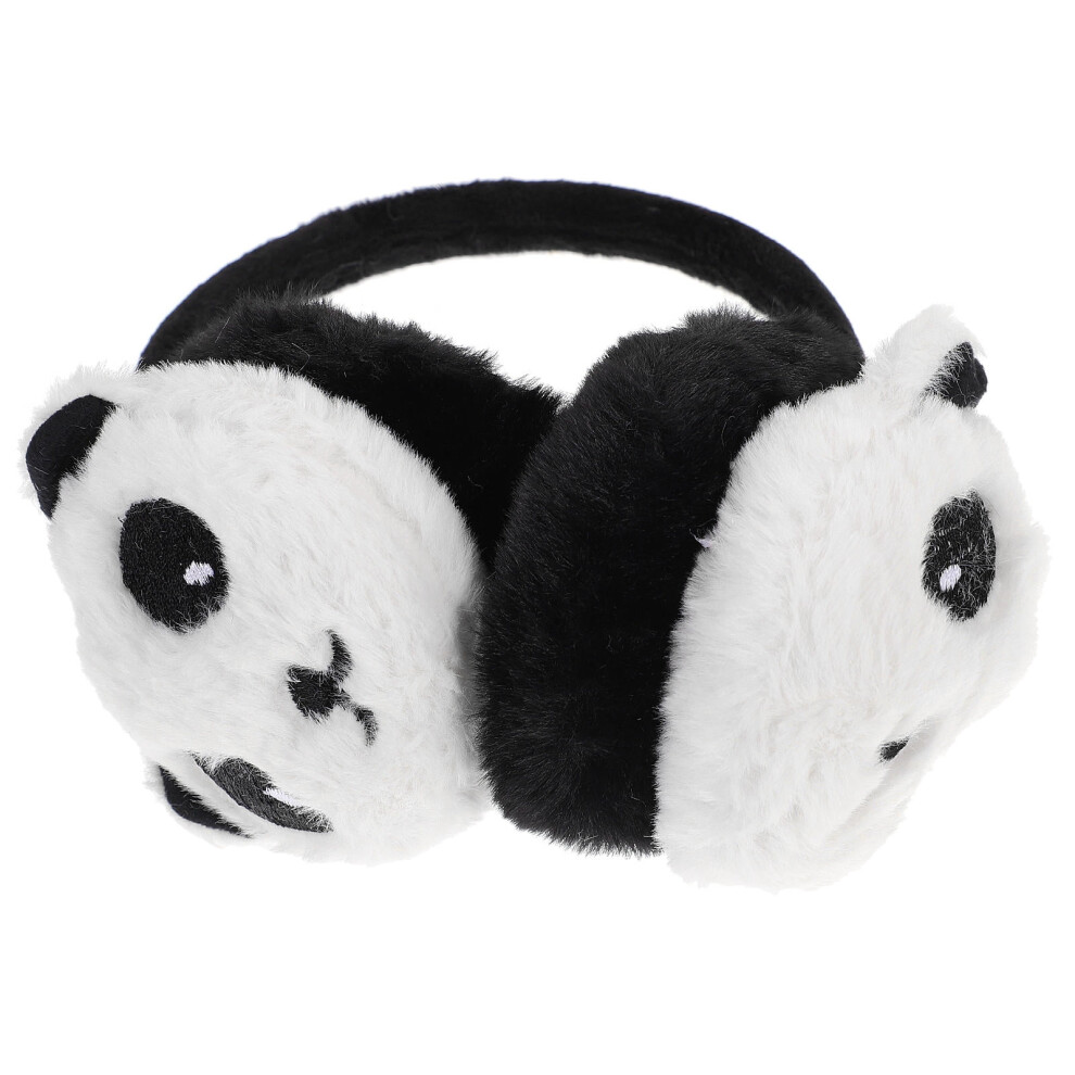 1Pc Soft Plush Panda Ear Muffs Beige Winter Ear Protectors Comfortable and Durable