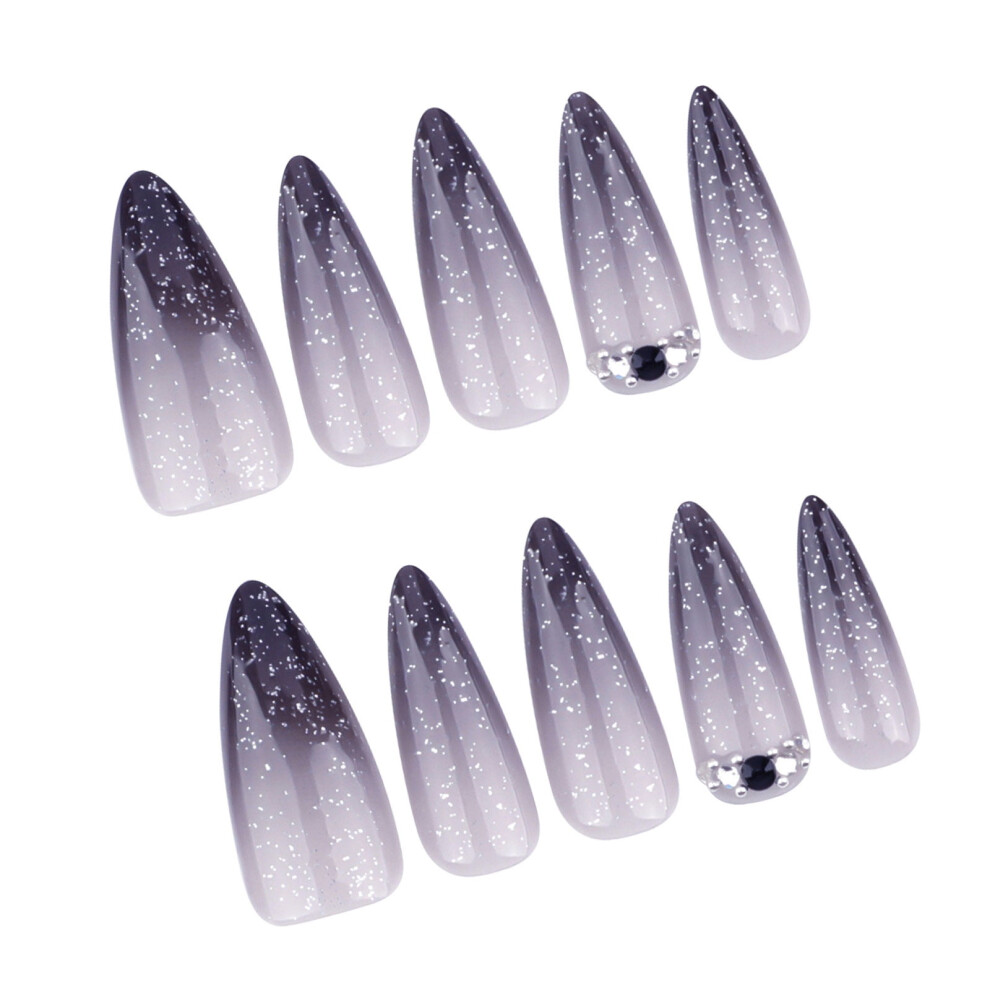 Almond Designs Fake Nails Full Covers Acrylic False Nails Stilettos Artificial Nails Glues on Nails