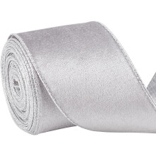 10 Slat Ribín Sreangaithe Veilbhit Airgid 2.5" – Nollag, Bainis, DIY, Fillteán Bronntanais, Maisiú Baile – Ag luí le Tionscadail