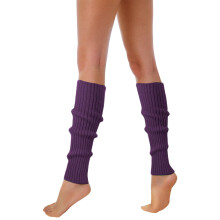 AWZXDE Womens Neon Ribbed Leg Warmers 80s 90s Style Colorful Fluorescent Wool Knitted Sleeves For Party cozy socks Dark Blue