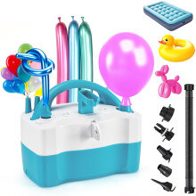 Pompe à ballons électrique, 110 V 600 W, rouge rose, gonfleur/souffleur portable à double buse pour décoration de fête