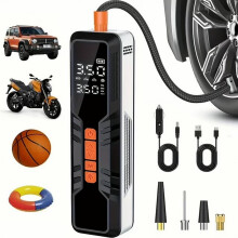 Tire Inflator Portable Air Compressor 50 Tire Pump With Digital Pressure Gauge/LED Light/Power Bank Pump/Motorcycle//Car