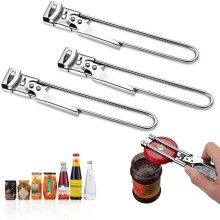 Ouvre-bocal pour mains faibles, ouvre-boîte multifonctionnel réglable en acier inoxydable avec pince pour couvercle de bocal, manuel, accessoires