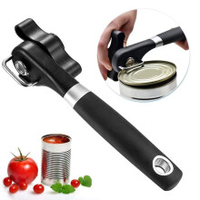 Smooth Edge Safety Cutter Manual Can Opener with Commercial Comfortable Crank Handle Heavy Duty Can Opener-Easy to Use (Side Cut Can Opener) - Blue