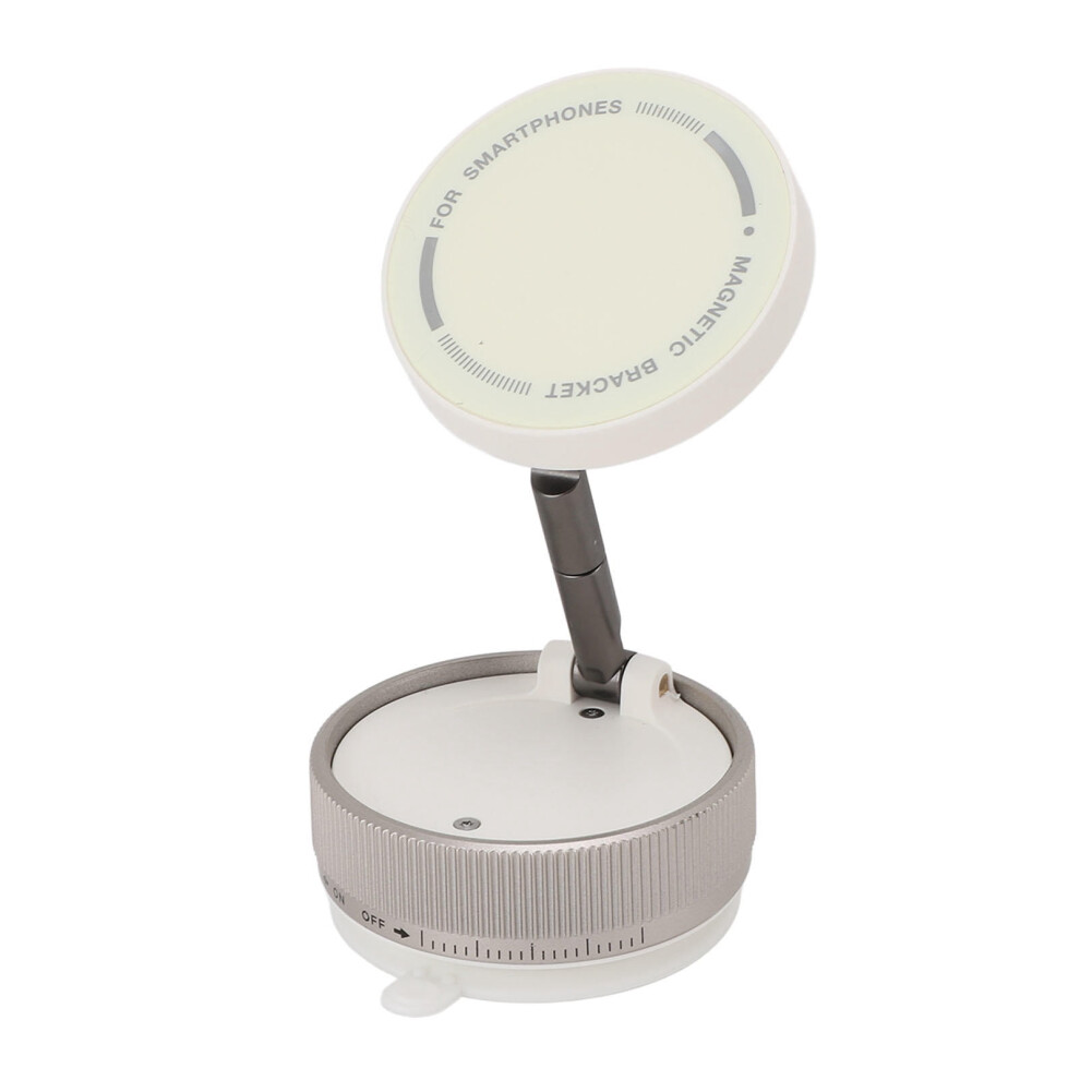 Foldable 360 Rotating Car & Desk Phone Mount With Vacuum Suction & DualâSide Magnetic Hold White 9499224064485