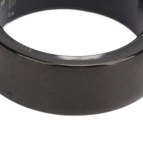Black Ceramic Smart Health Ring, Bluetooth Step & Sleep Tracker, Size 10 1