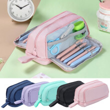 4-Compartments Pencil Case with Zipper | Large Capacity | Dirt-Resistant Stationery Organizer Pen Case Bag Stationery Organizer for Office & Campus