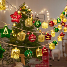 2pcs 1.5M 10-LED Battery-Powered Christmas Lights – Star Ornaments for Tree, Wreath, Window, Wall, Home, Garden, Indoor & Outdoor Decor