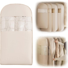 Otherwise Garment Bags, Otherwisie 2025 Space Saving Hanging Garment Bag with Self Compression Zipper (Beige, L)