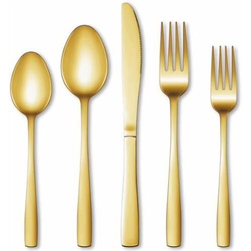 Gold Stainless Steel Flatware Set 20-Pc for 4