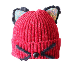 AWZXDE Cute Animal Themed Knit Hat For Toddlers Toddler Hat Cat Ears Design Kids Winter Hat Warm Soft Yarn For Boys And Girls Red