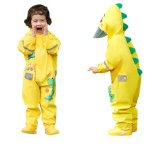 Dinosaur-regnfrakk for barn 2-4 år, gjennomsiktig poncho, kompatibel med barnehage og barneskole